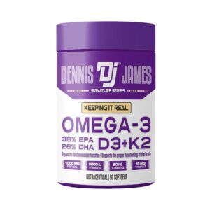 Dennis James DJ Omega-3 D3 + K2 – 90 Softgels
